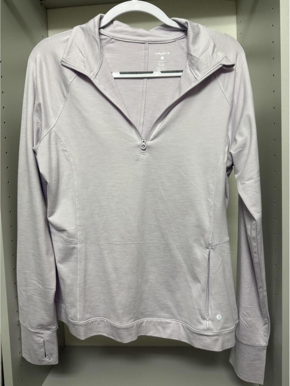 Layer8 Women's Long Sleeve Quarter Zip Pullover Top Size Large